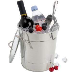 Galvanized Metal Ice Bucket with Scoop and Lid