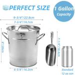 Galvanized Metal Ice Bucket with Scoop and Lid