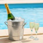 Galvanized Metal Ice Bucket with Scoop and Lid