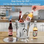 Galvanized Metal Ice Bucket with Scoop and Lid