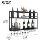 2-Tier Wood Wine & Glass Wall Rack
