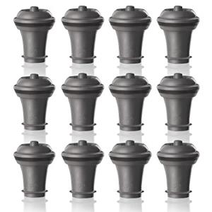 12 Gray Vacuum Stoppers for Wine Bottles - Freshness Guaranteed
