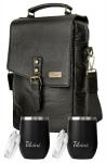 Leather Wine Tote & Tumblers Set