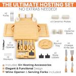 Bamboo Charcuterie Set with Accessories and Gift Box