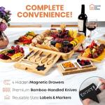 Bamboo Charcuterie Set with Accessories and Gift Box