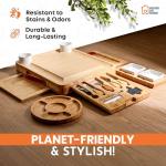 Bamboo Charcuterie Set with Accessories and Gift Box