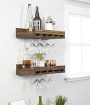 Wall-Mounted Wine Bottle & Stemware Rack - Set of 2