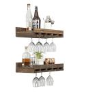 Wall-Mounted Wine Bottle & Stemware Rack - Set of 2