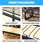 Adjustable Hanging Wine Glass Rack with Shelf