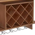 Wooden Geometric Wine Rack with Glass Holders