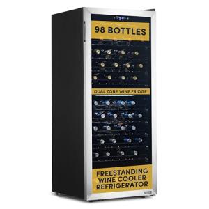 98 Bottle Dual Zone Stainless Steel Wine Cooler