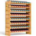 Bamboo Wine Rack - 72 Bottles, 8-Tier