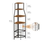 5-Tier Corner Wine Rack with Glass Holder