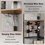5-Tier Corner Wine Rack with Glass Holder