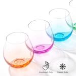 HUE Stemless Wine Glasses Set - 6 Tumblers