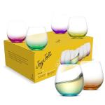 HUE Stemless Wine Glasses Set - 6 Tumblers