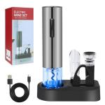 Electric Wine Opener Set with Accessories (Silver)