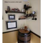 Rustic Pipe Wine Rack with Glass Holder
