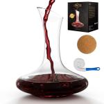 Crystal Wine Decanter Set with Aerator and Brush