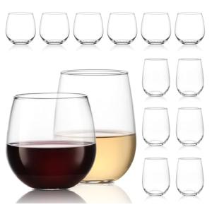 12-piece Libbey stemless wine glass set