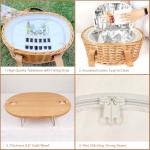 Wicker Picnic Basket Set for Two with Table & Cooler