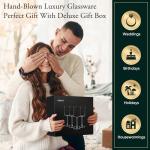 15oz Hand Blown Crystal Wine Glasses Set of 4