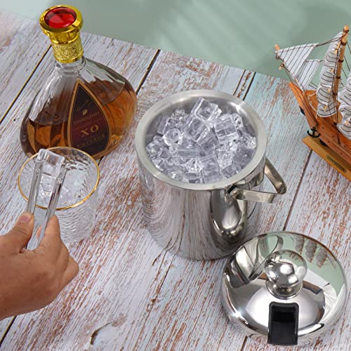 Sunmeyke Insulated Ice Bucket with Strainer and Tongs