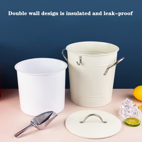 Double Wall Ice Bucket with Lid and Scoop