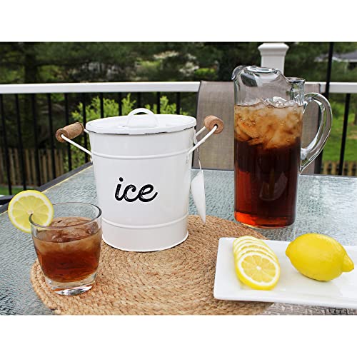 Rustic Farmhouse Enamelware Ice Bucket