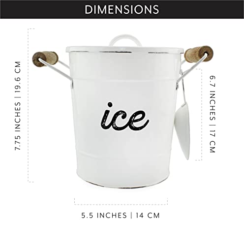 Rustic Farmhouse Enamelware Ice Bucket