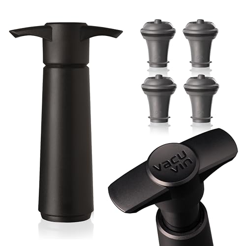 Black Vacu Vin Wine Saver with Stoppers