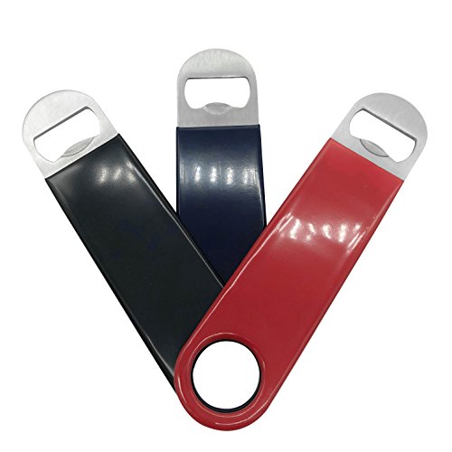 Stainless Steel Flat Bottle Opener Set - 3 Pack
