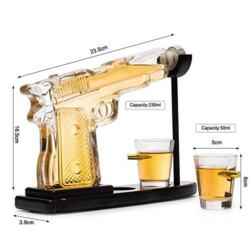 Pistol Whiskey Decanter Set with Glasses - Unique Gift