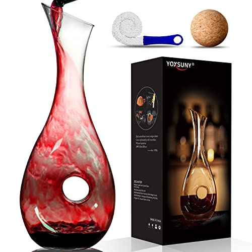 Crystal Glass Wine Decanter with Cork Stopper
