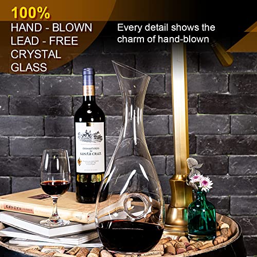 Crystal Glass Wine Decanter with Cork Stopper