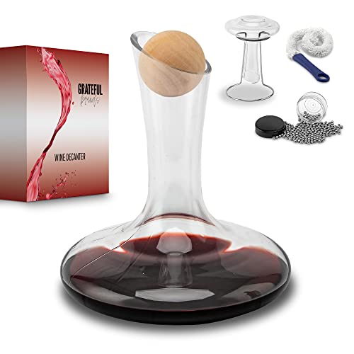 Crystal Wine Decanter with Stand & Stopper