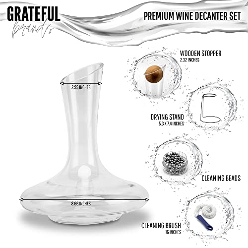 Crystal Wine Decanter with Stand & Stopper