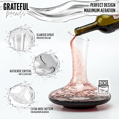 Crystal Wine Decanter with Stand & Stopper
