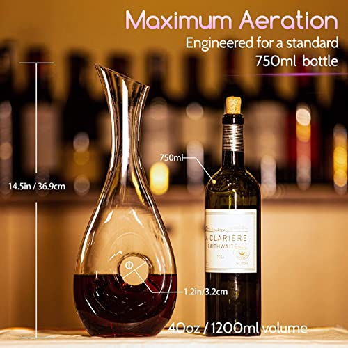 Crystal Glass Wine Decanter with Cork Stopper