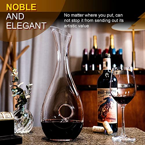 Crystal Glass Wine Decanter with Cork Stopper