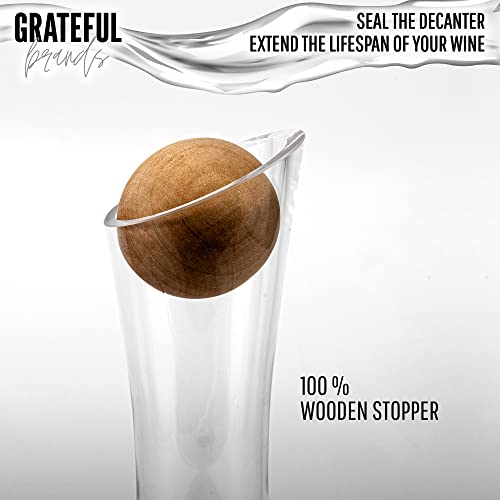 Crystal Wine Decanter with Stand & Stopper