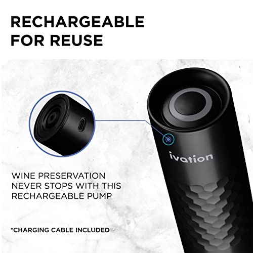 Ivation Wine Saver Pump with Stoppers - 6 Pieces