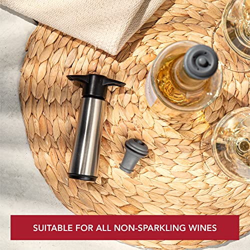 Stainless Steel Wine Saver with 3 Stoppers