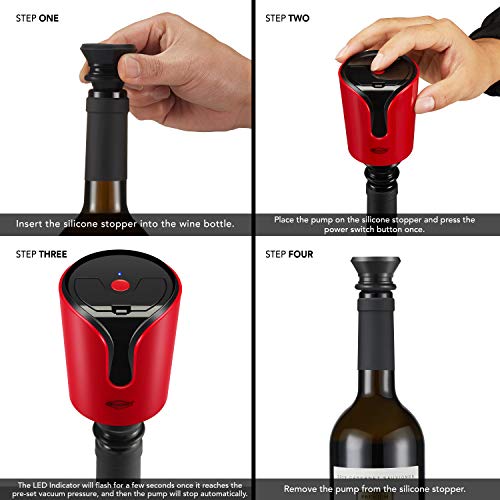 Electric Wine Saver with 6 Stoppers & Pump