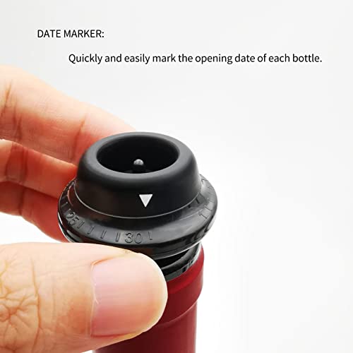 Stainless Steel Wine Saver with 4 Stoppers