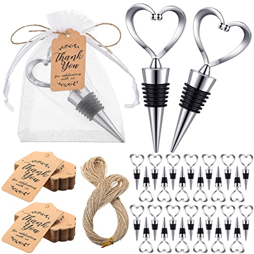 Heart Wine Stoppers with Tags and Bags