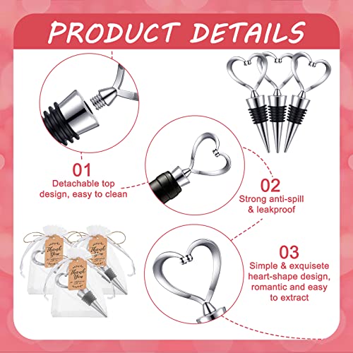 Heart Wine Stoppers with Tags and Bags