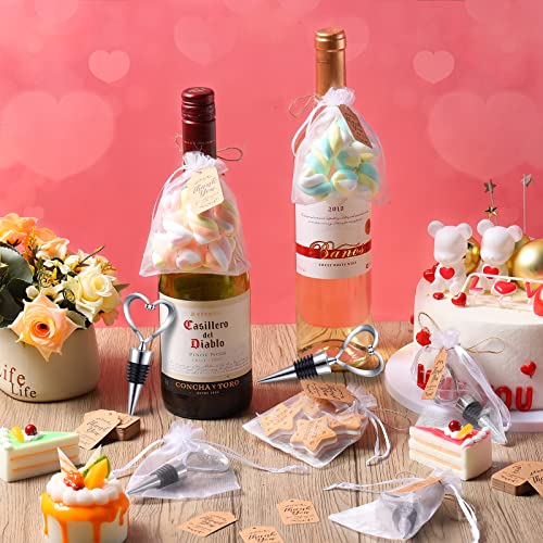 Heart Wine Stoppers with Tags and Bags