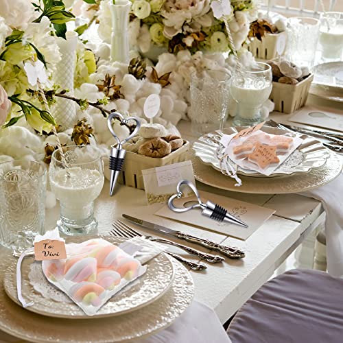 Heart Wine Stoppers with Tags and Bags