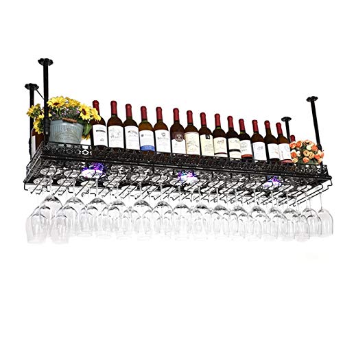 Industrial Wine Glass Hanging Rack - Black